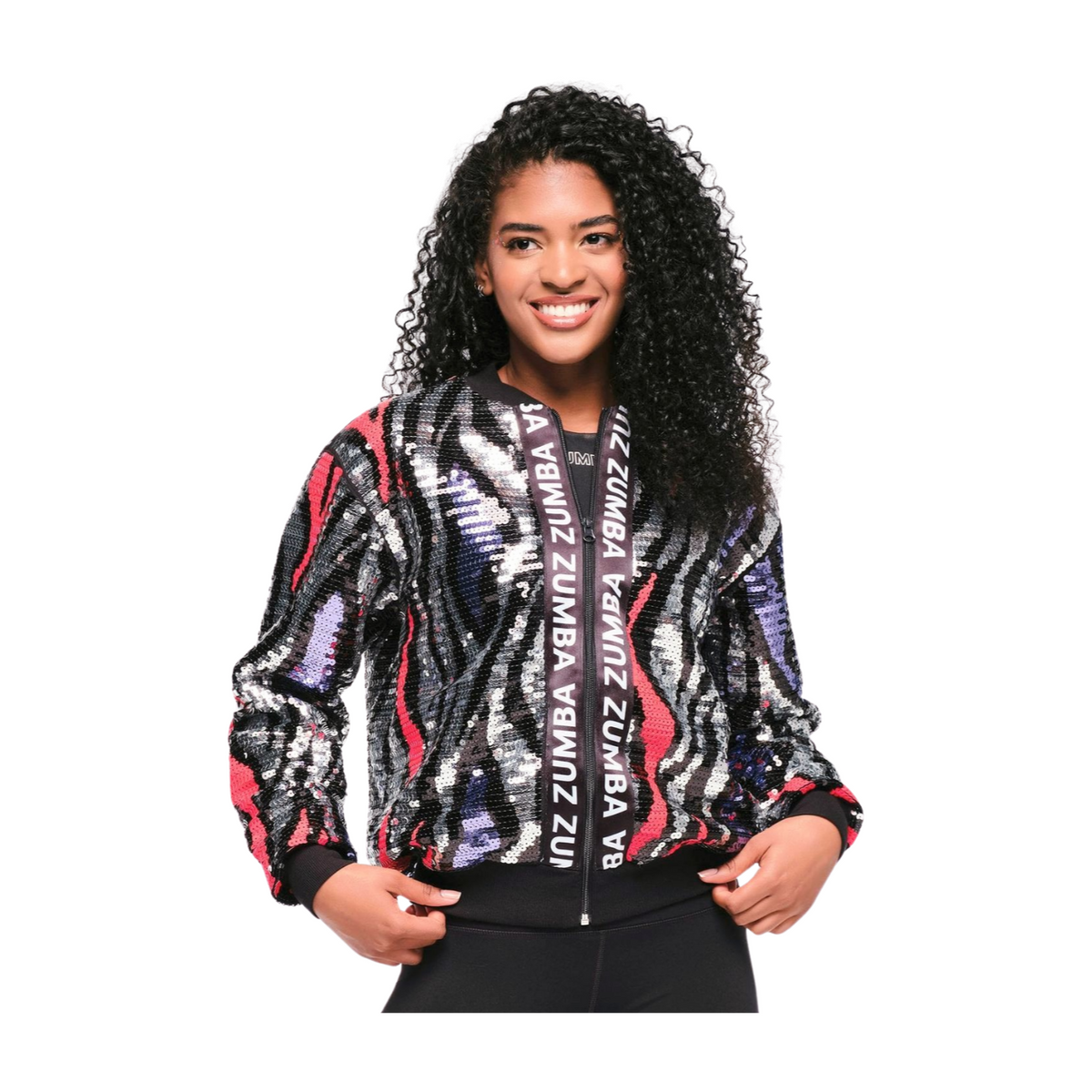 新作♪ユニセックス ズンバFunscape Sequin Bomber Jacket Funscape Sequin Bomber Jacket – Zumba Wear | STRONG iD