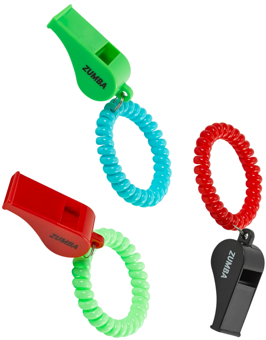 Zumba Spiral Hair Ties With Whistle 3PK (Special Order)
