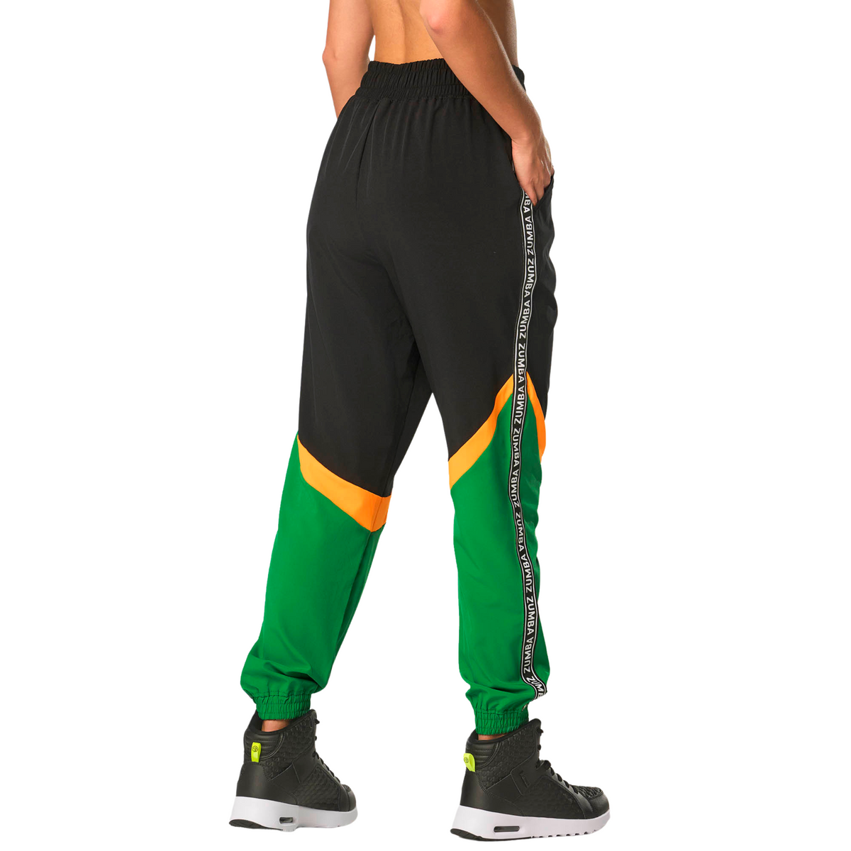 Zumba Forever Panel Track Pants - Bold Black / Cherry Red