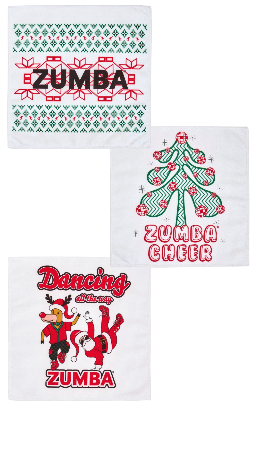 Zumba Holiday Hand Towels 3 Pack