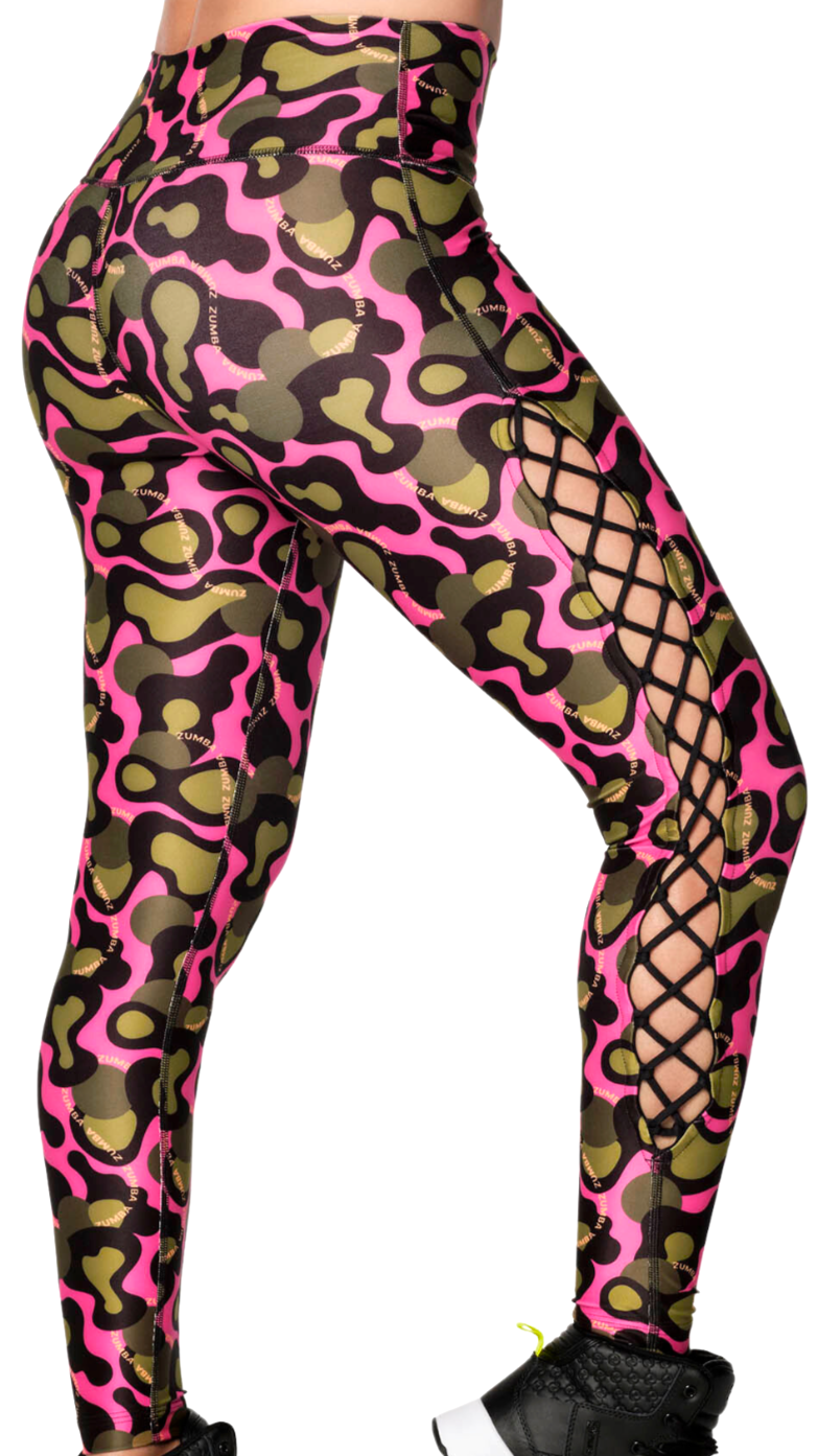 Zumba Wild High Waisted Laced Up Ankle Leggings