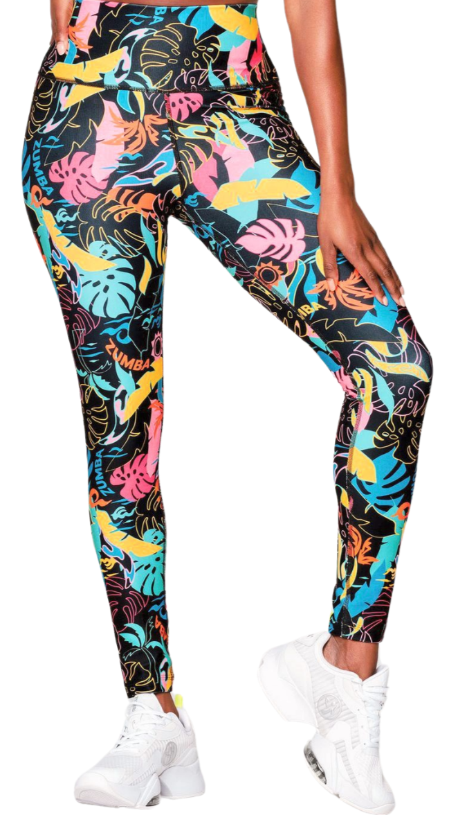 Zumba Palm Party High Waisted Ankle Legging (Special Order)