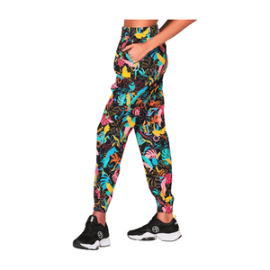 Zumba Palm Party High Waisted Track Pants (Special Order)