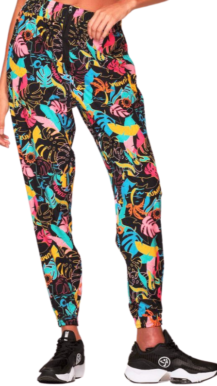 Zumba Palm Party High Waisted Track Pants (Special Order)