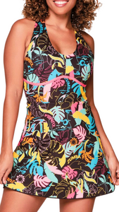 Zumba Palm Party Bodysuit Skort Dress (Special Order)