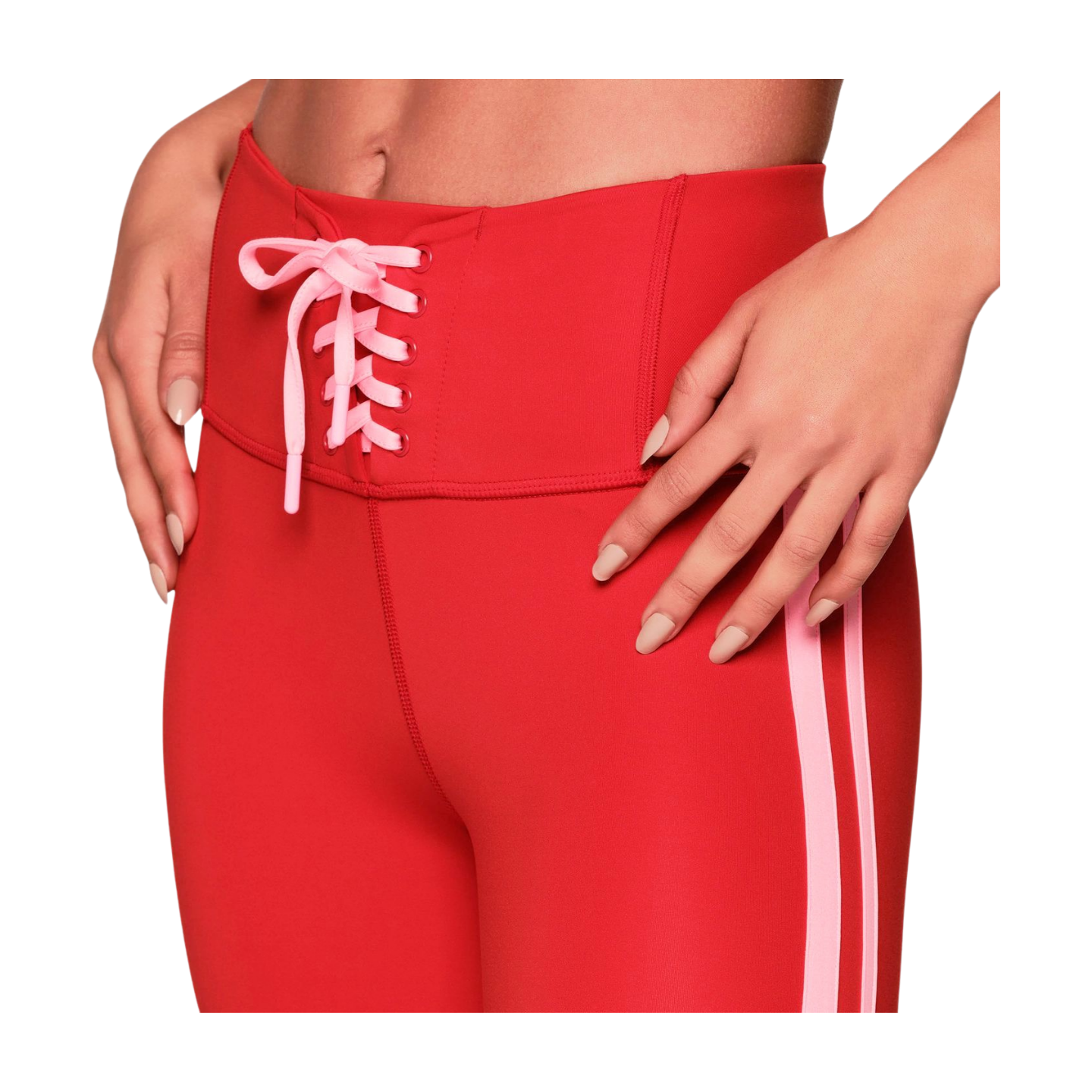 Retro Zumba Laced Up High Waisted Ankle Leggings (Special-Order)