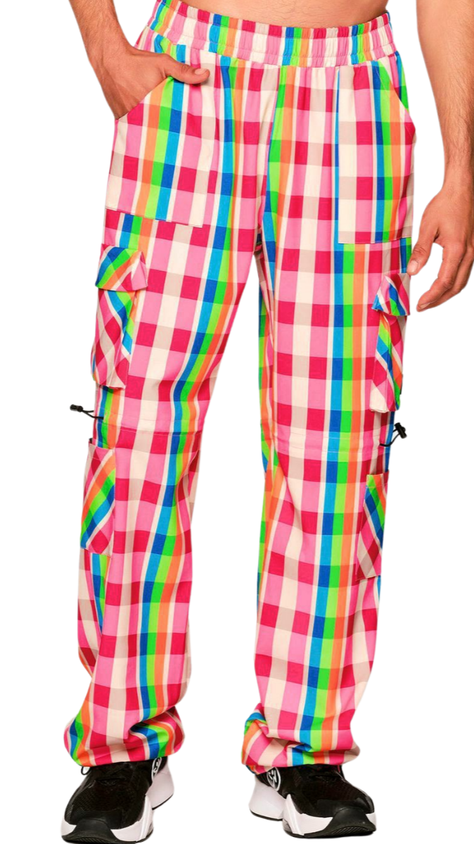 Zumba Plaid Pop Cargo Pants (Special Order)