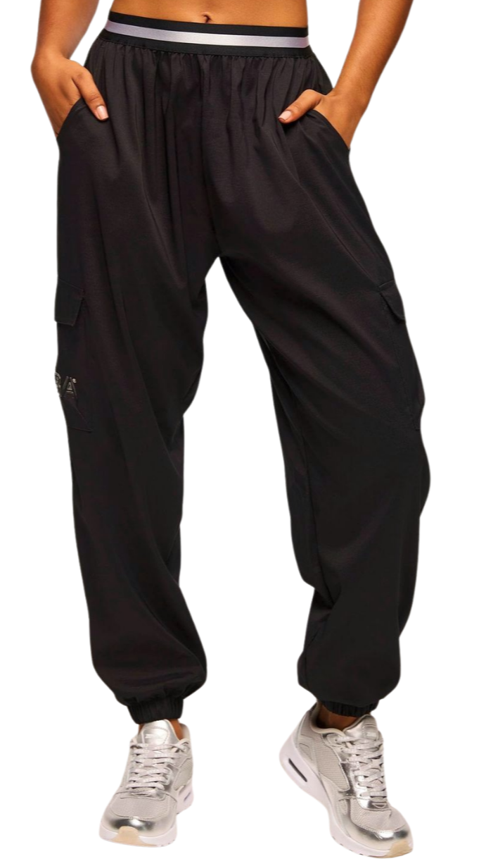 Zumba Runway Parachute Cargo Pants With Elastic Waistband (Special Order)