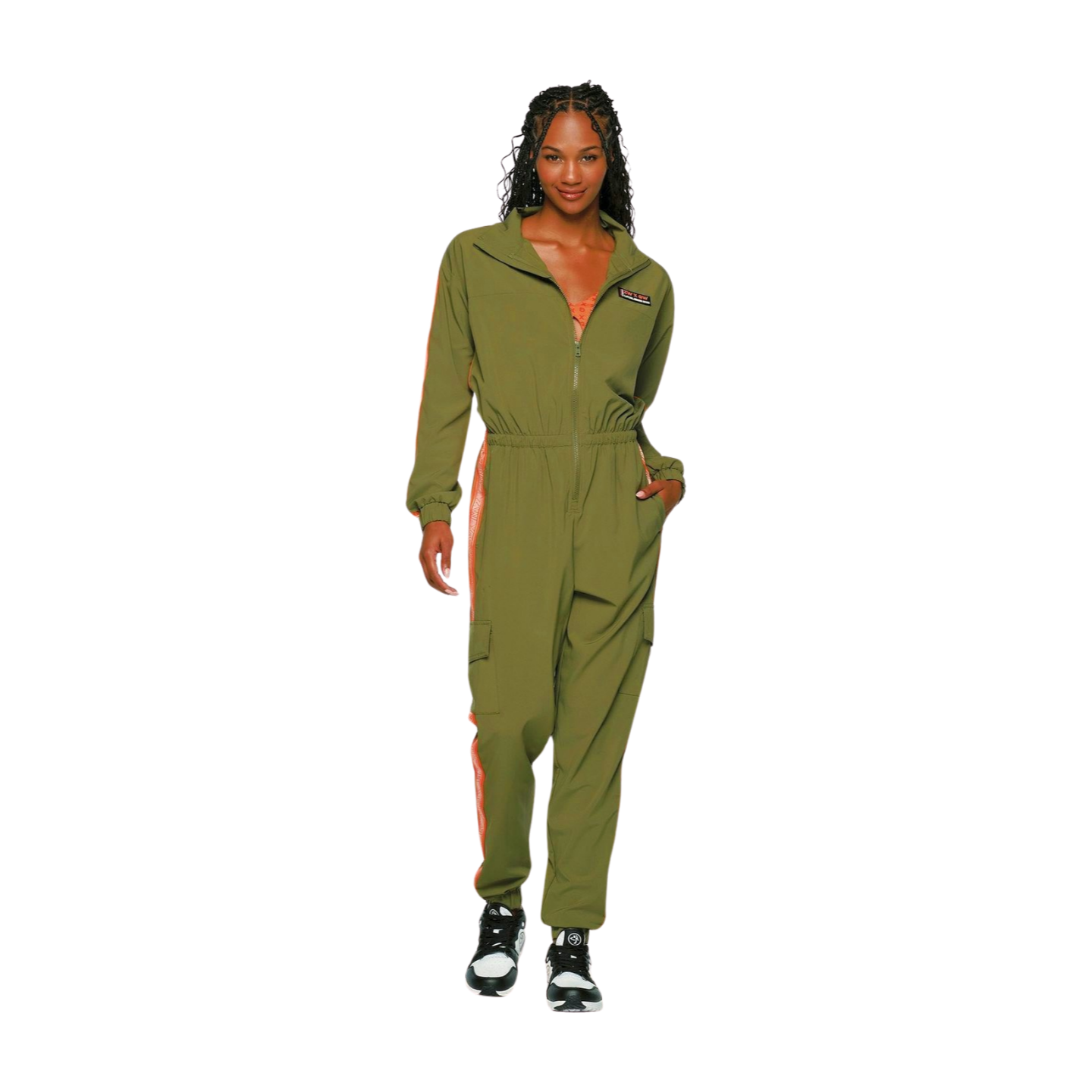 ZW X GW Mock Neck Woven Cargo Jumpsuit (Special Order)