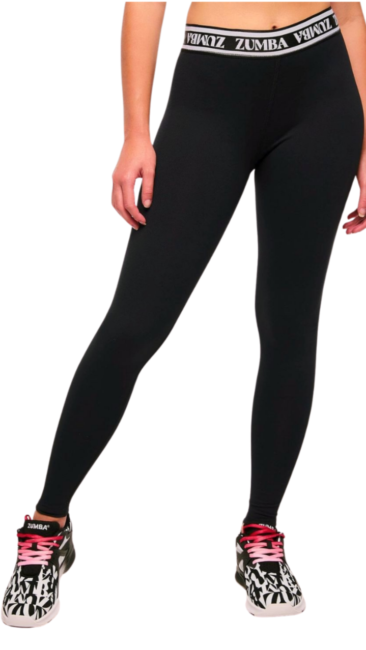 Zumba Haus Elastic Waistband High Rise Ankle Leggings