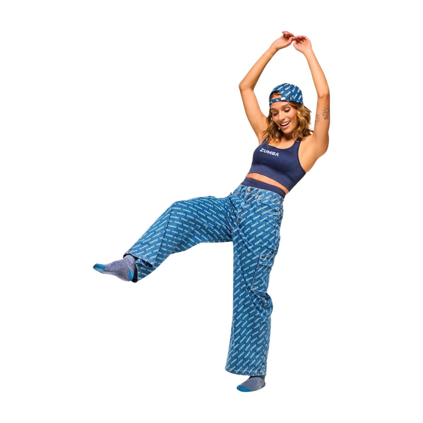 Blue Jean Baggy Denim Cargo Pants