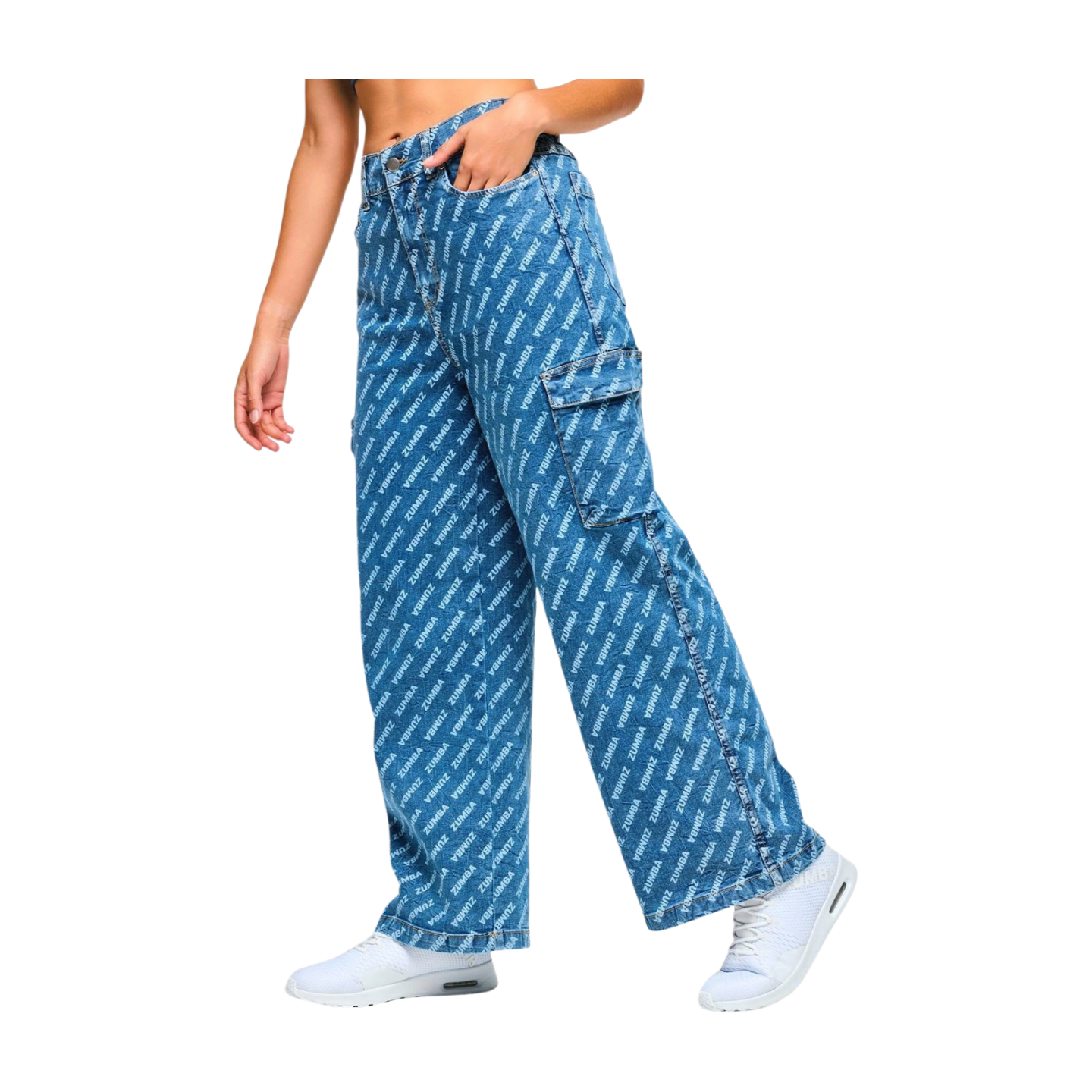 Blue Jean Baggy Denim Cargo Pants