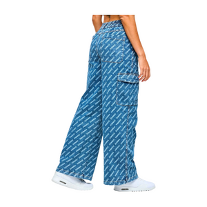 Blue Jean Baggy Denim Cargo Pants