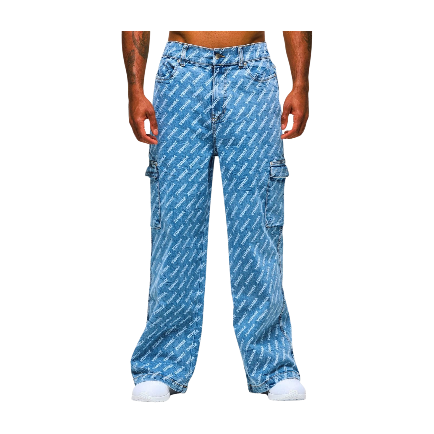 Blue Jean Baggy Denim Cargo Pants