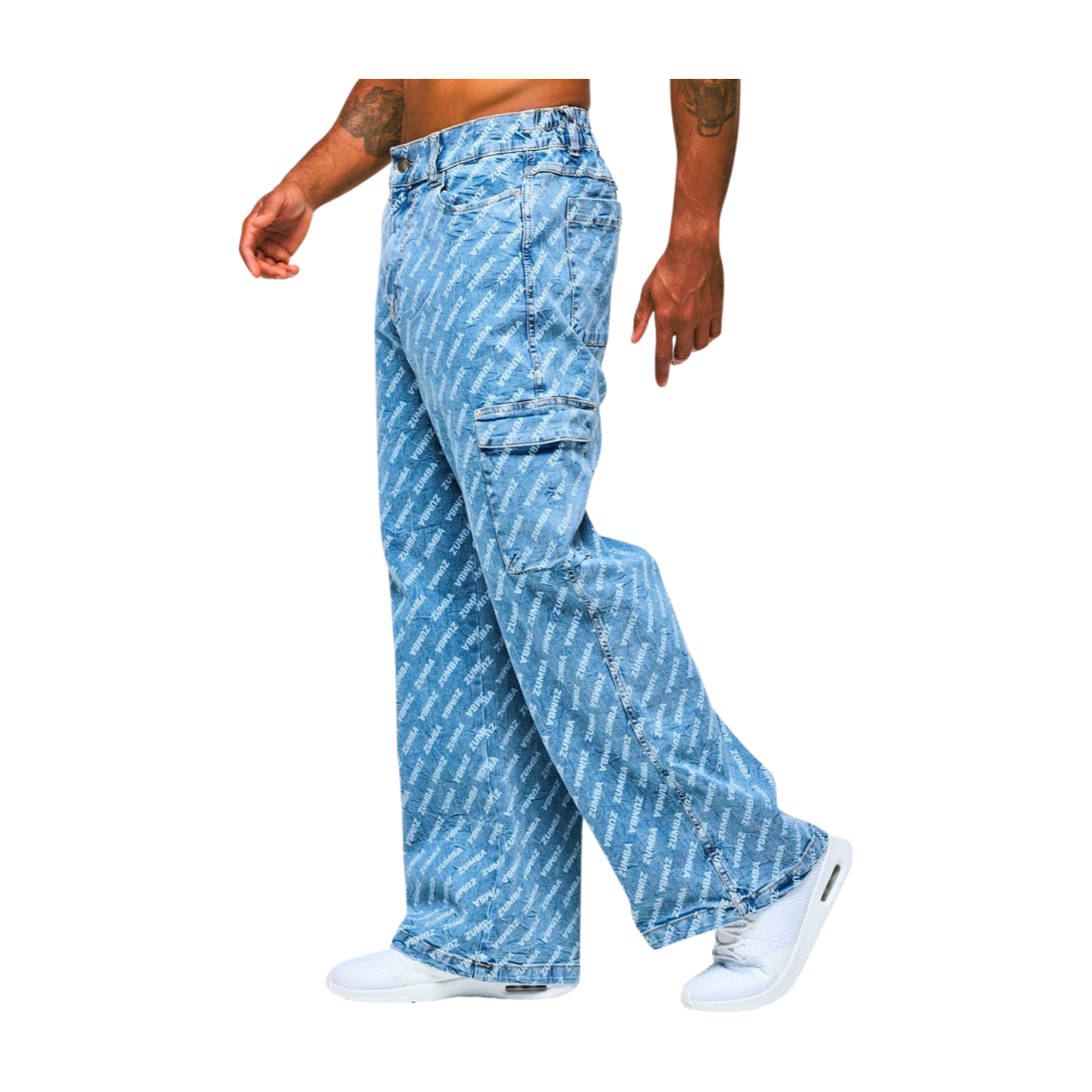 Blue Jean Baggy Denim Cargo Pants