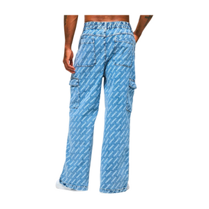 Blue Jean Baggy Denim Cargo Pants