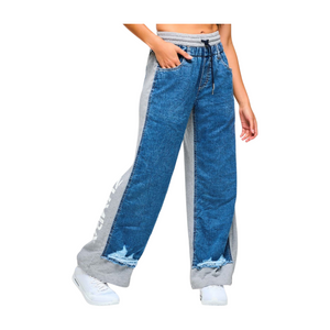 Blue Jean Denim Sweatpants