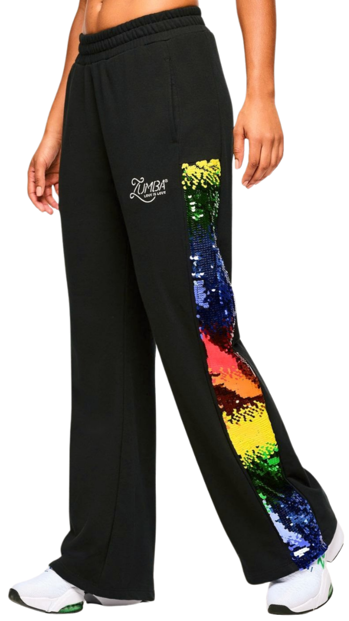 Zumba Wide Leg Sweatpants With Sequin Panels (Pre-Order)