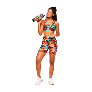 Zumba Rays High Waisted Biker Shorts (Pre-Order)