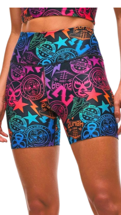 Zumba Libre High Waisted Biker Shorts (Pre-Order)