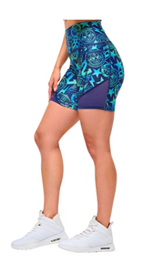 Zumba Libre High Waisted Biker Shorts With Mesh Inserts (Pre-Order)