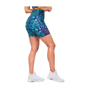 Zumba Libre High Waisted Biker Shorts With Mesh Inserts (Pre-Order)