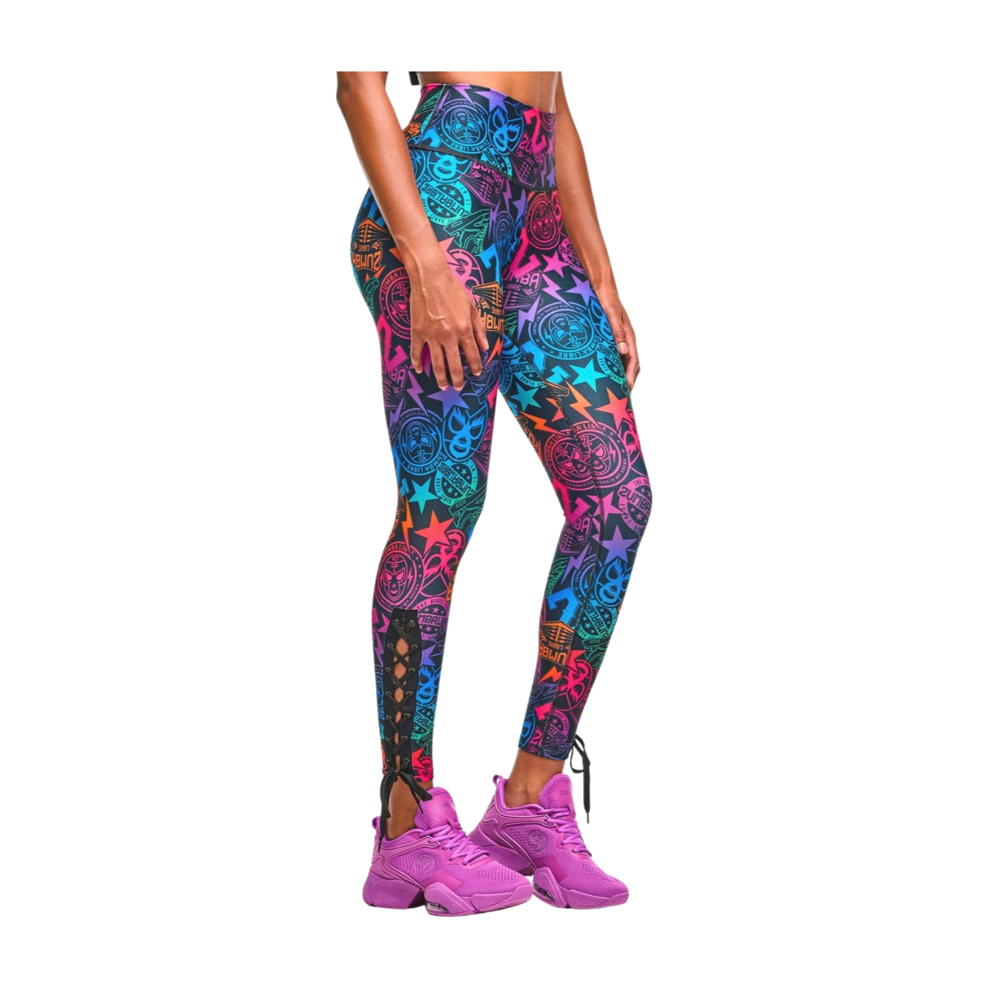 Zumba Libre High Waisted Ankle Leggings With Lace Up Details (Pre-Order)