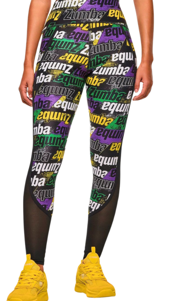 Apres Zumba High Waisted Ankle Leggings With Side Inserts (Pre-Order)