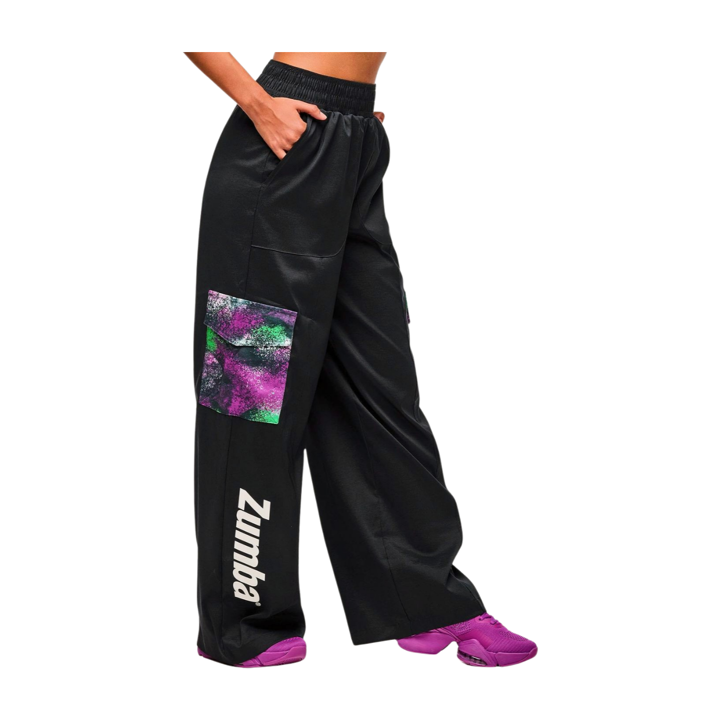Apres Zumba Wide Leg Woven Cargo Pants