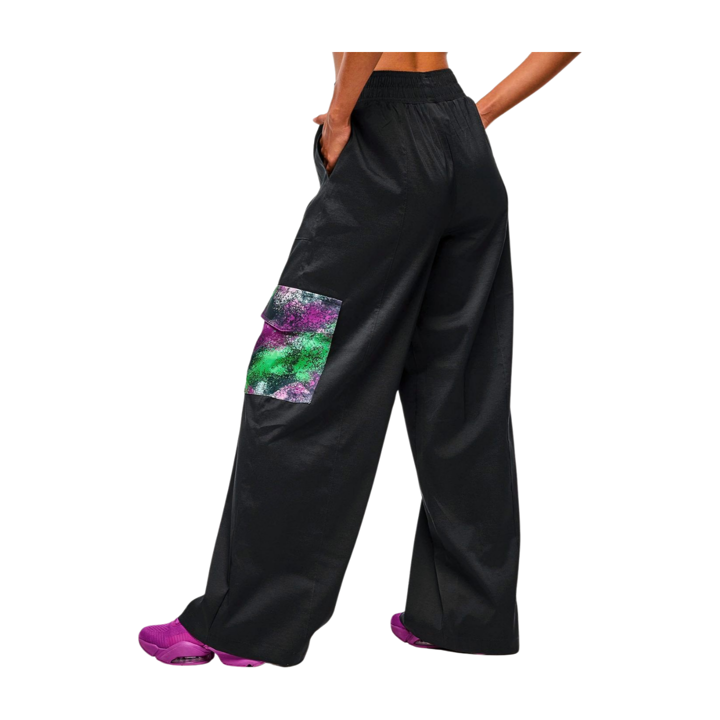 Apres Zumba Wide Leg Woven Cargo Pants