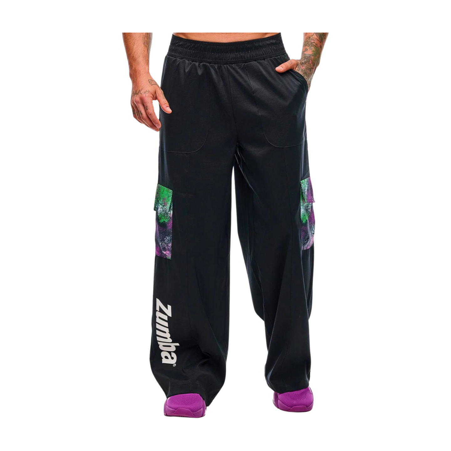 Apres Zumba Wide Leg Woven Cargo Pants