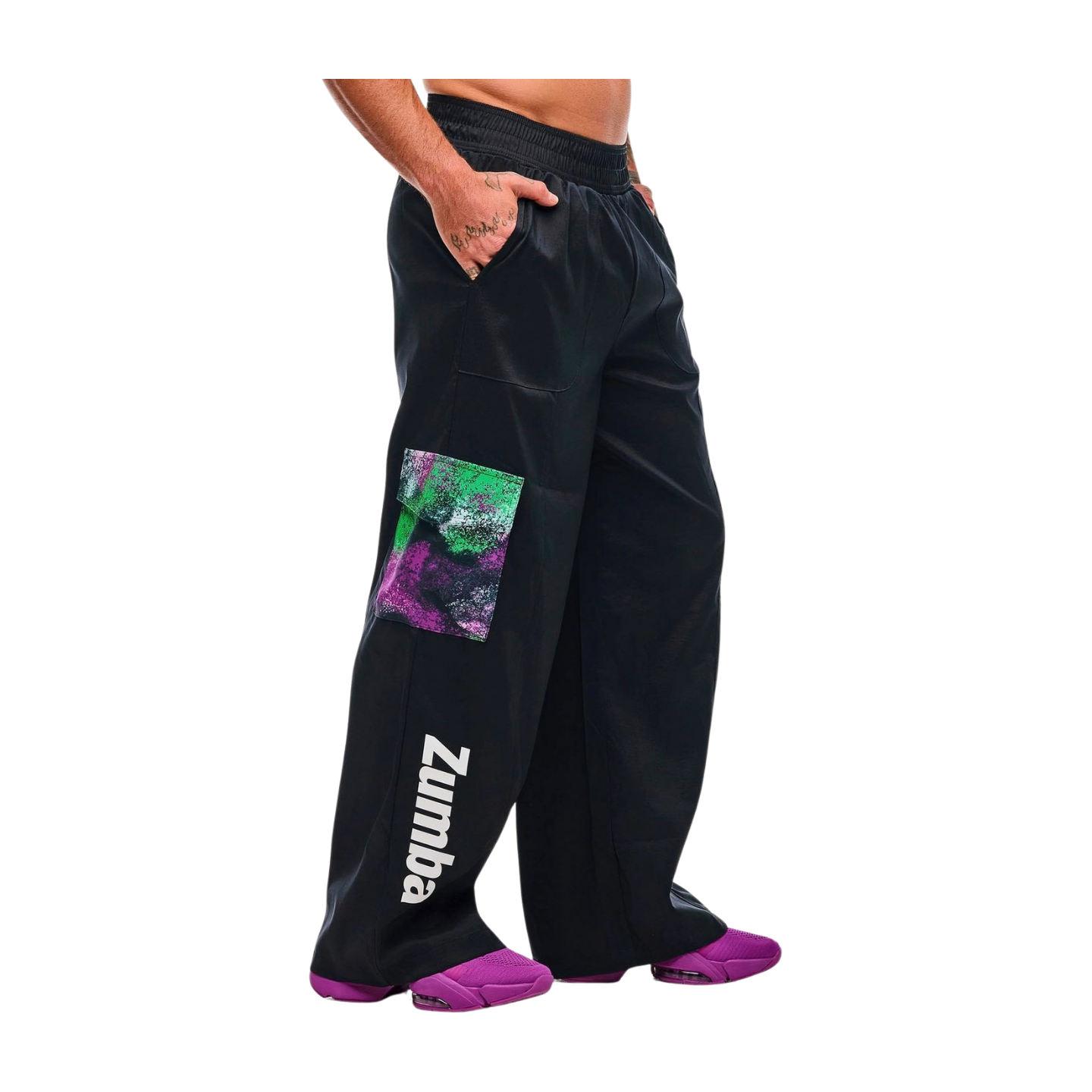 Apres Zumba Wide Leg Woven Cargo Pants