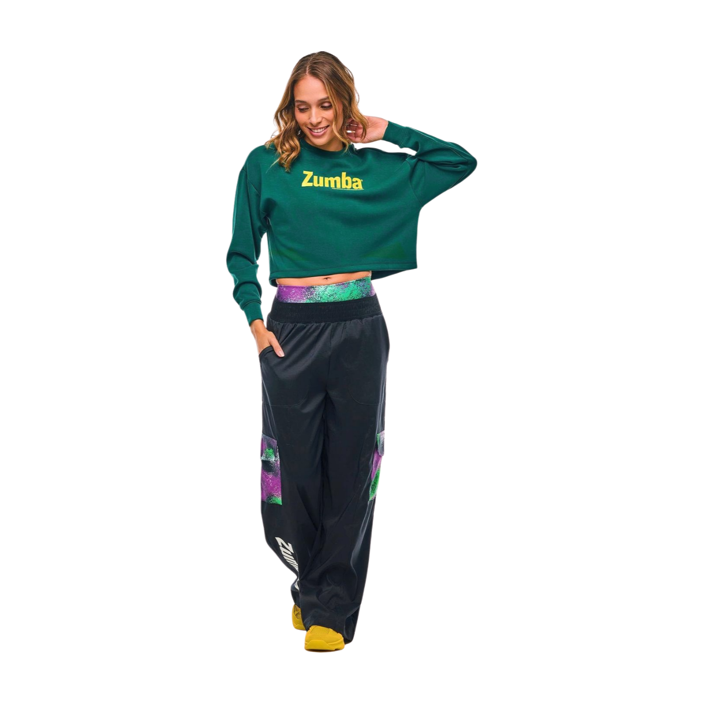 Apres Zumba Wide Leg Woven Cargo Pants