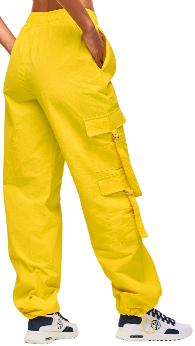 Apres Zumba High Rise Cargo Pants With Tassels