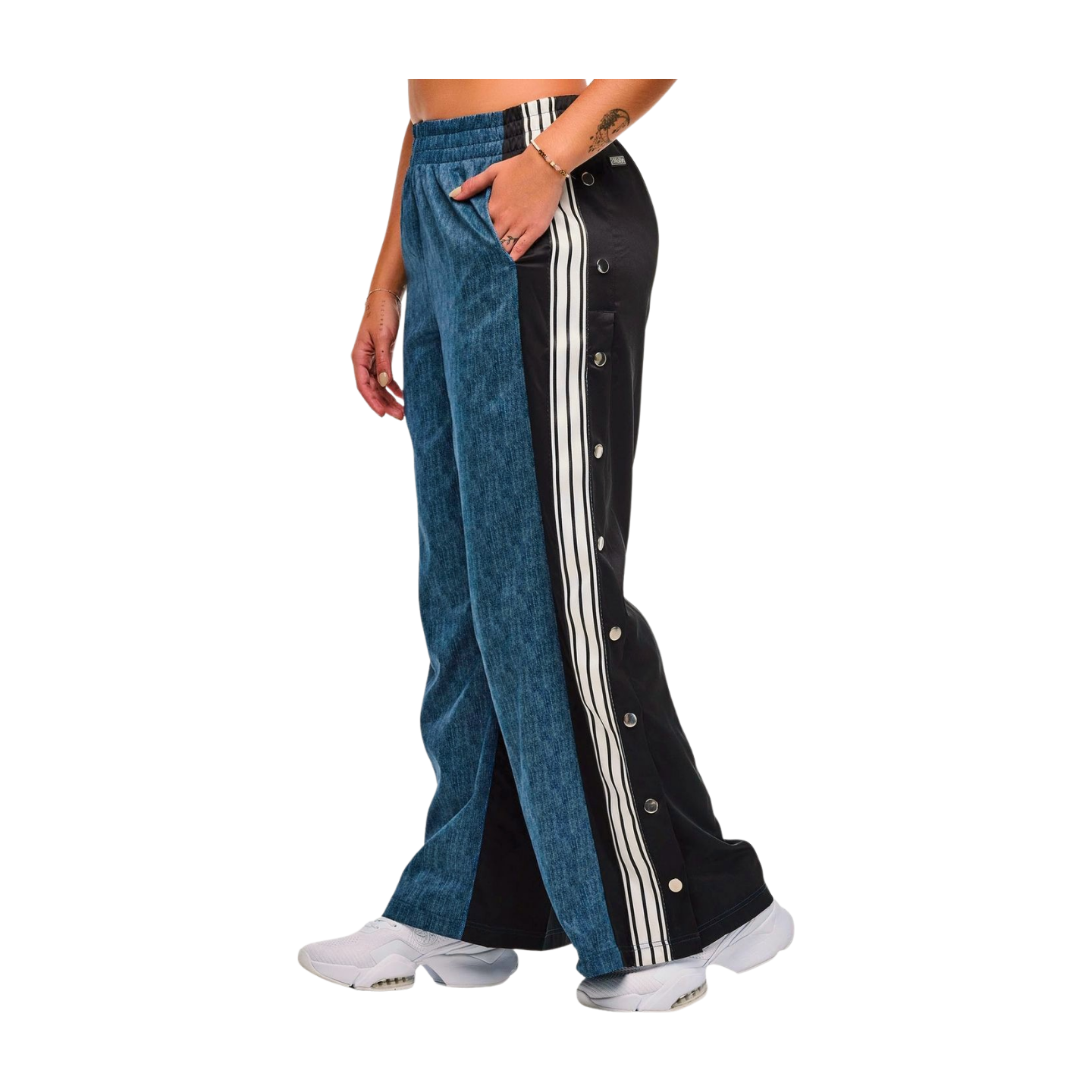 ZW Wide Leg Pants With Side Snap Placket (Pre-Order)