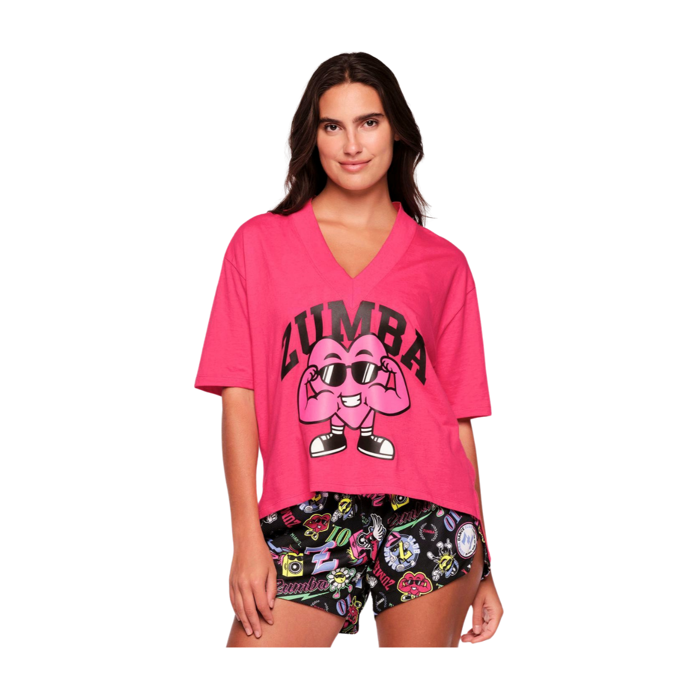 Zumba Graphic V-Neck Top