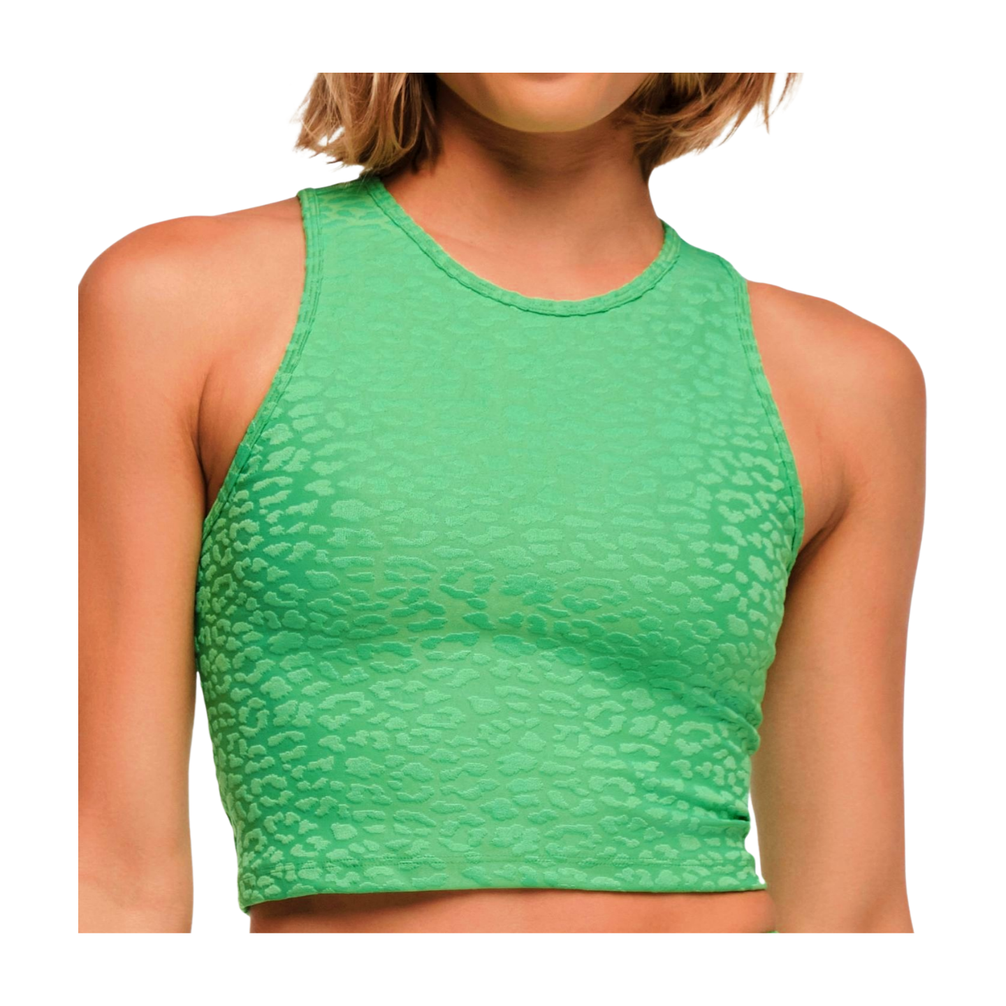 Funscape High Neck Mid Crop Tank