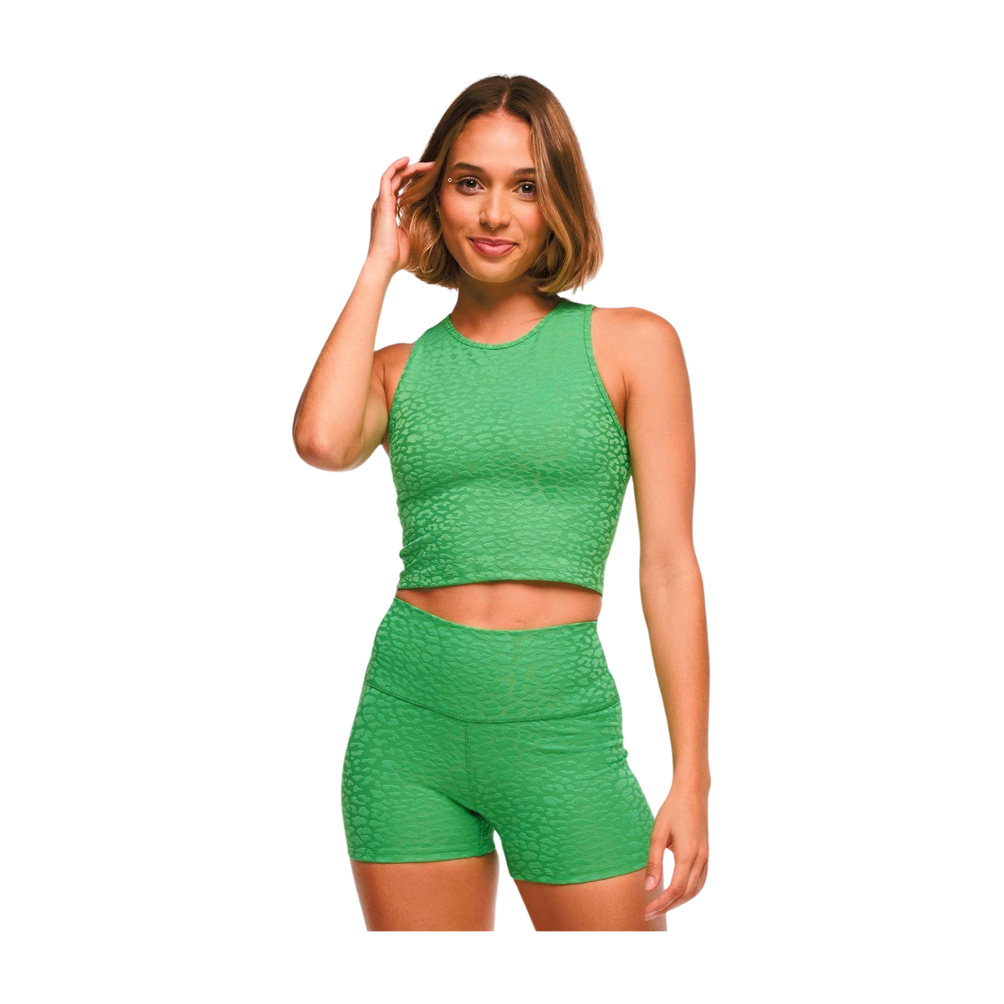 Funscape High Neck Mid Crop Tank