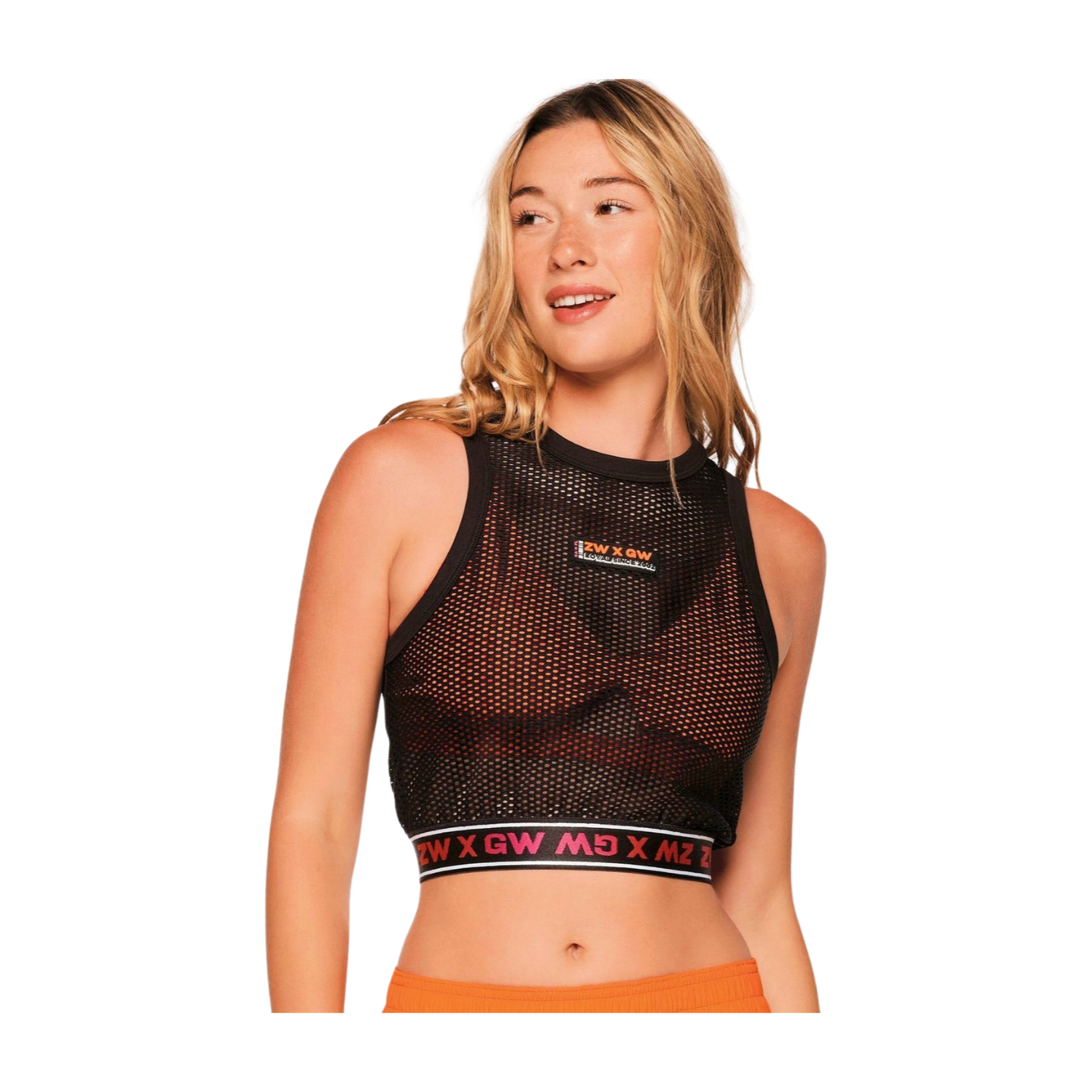 ZW X GW Crop Mesh Tank With Elastic Waistband (Special Order)