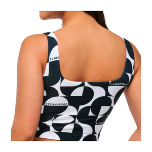 Zumba Haus Square Neck Crop Tank With Shelf Bra (Special Order)