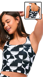 Zumba Haus Square Neck Crop Tank With Shelf Bra (Special Order)