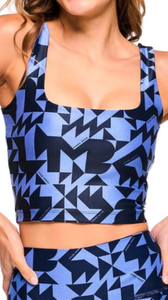 Zumba Out Loud Square Neck Crop Tank With Shelf Bra (Special Order)