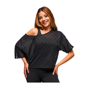 Zumba Runway Boxy Dolman Mesh Crop Top (Special Order)
