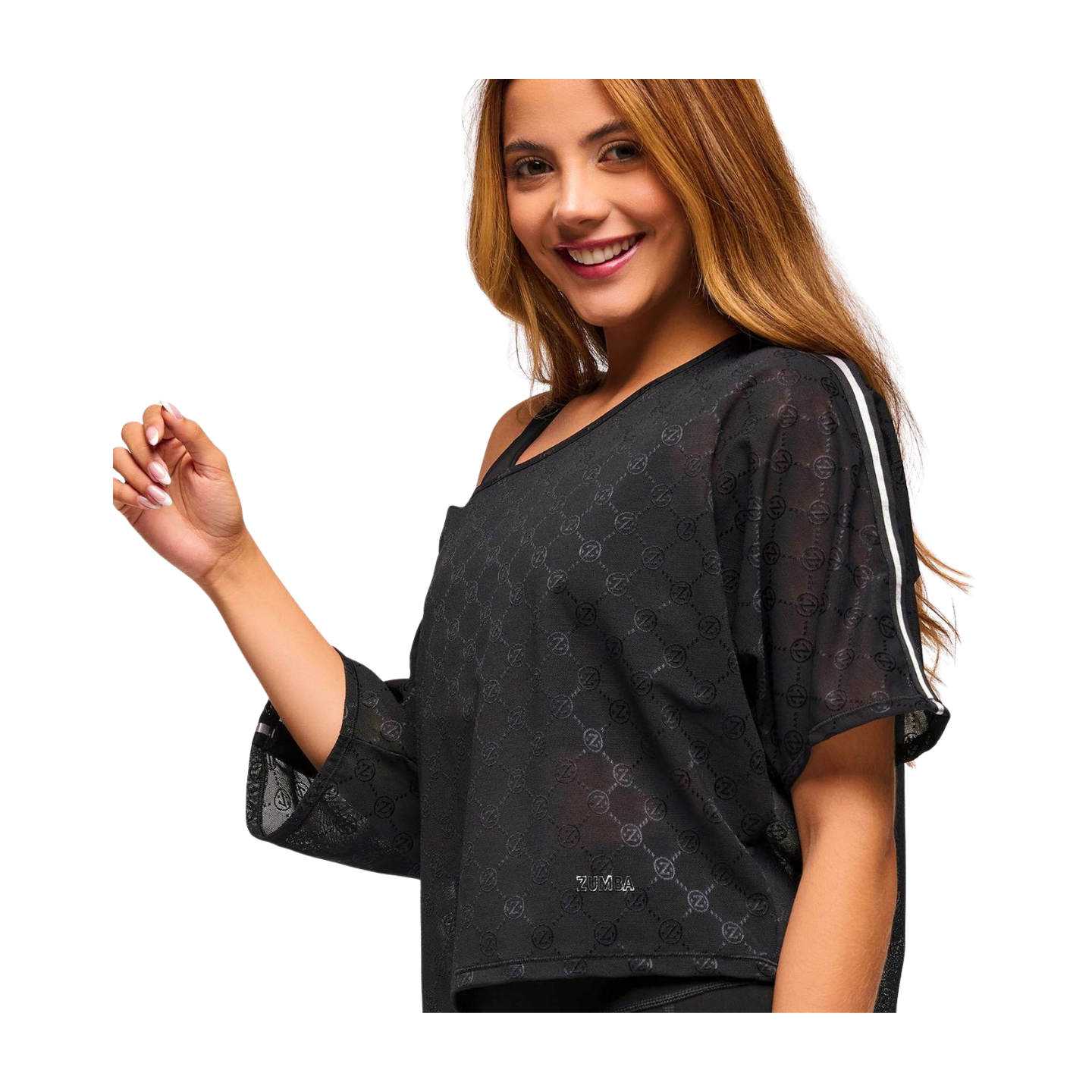 Zumba Runway Boxy Dolman Mesh Crop Top (Special Order)