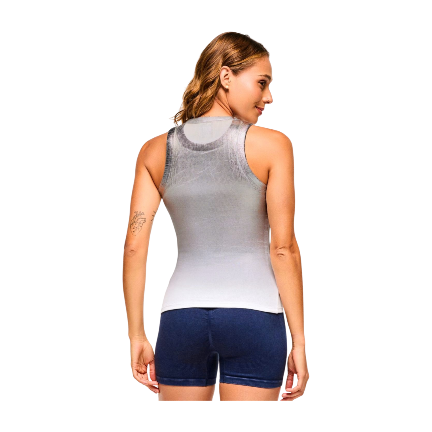Blue Jean Fitted High Neck Tank
