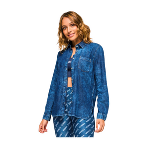 Blue Jean High Low Button Down