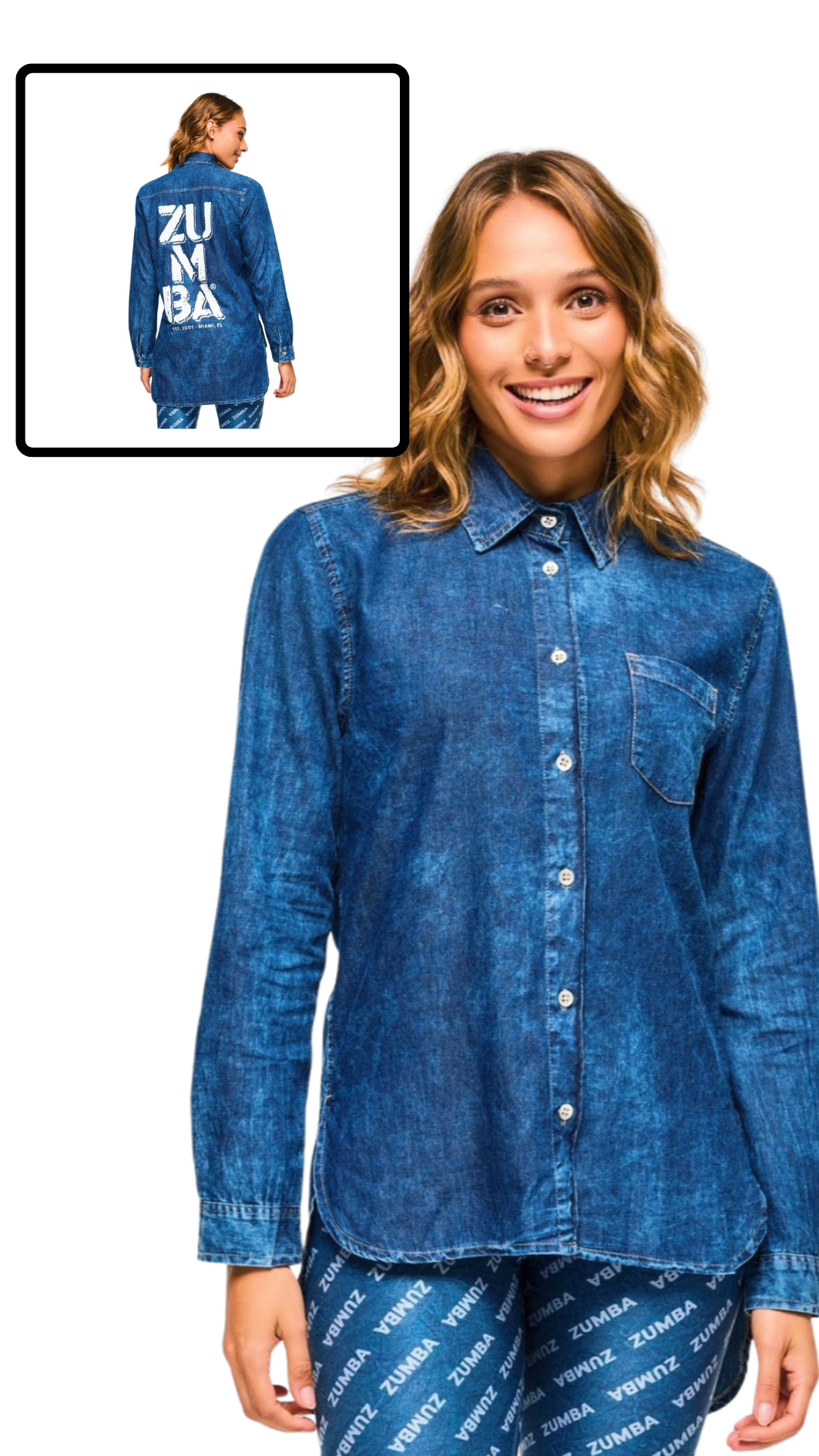 Blue Jean High Low Button Down