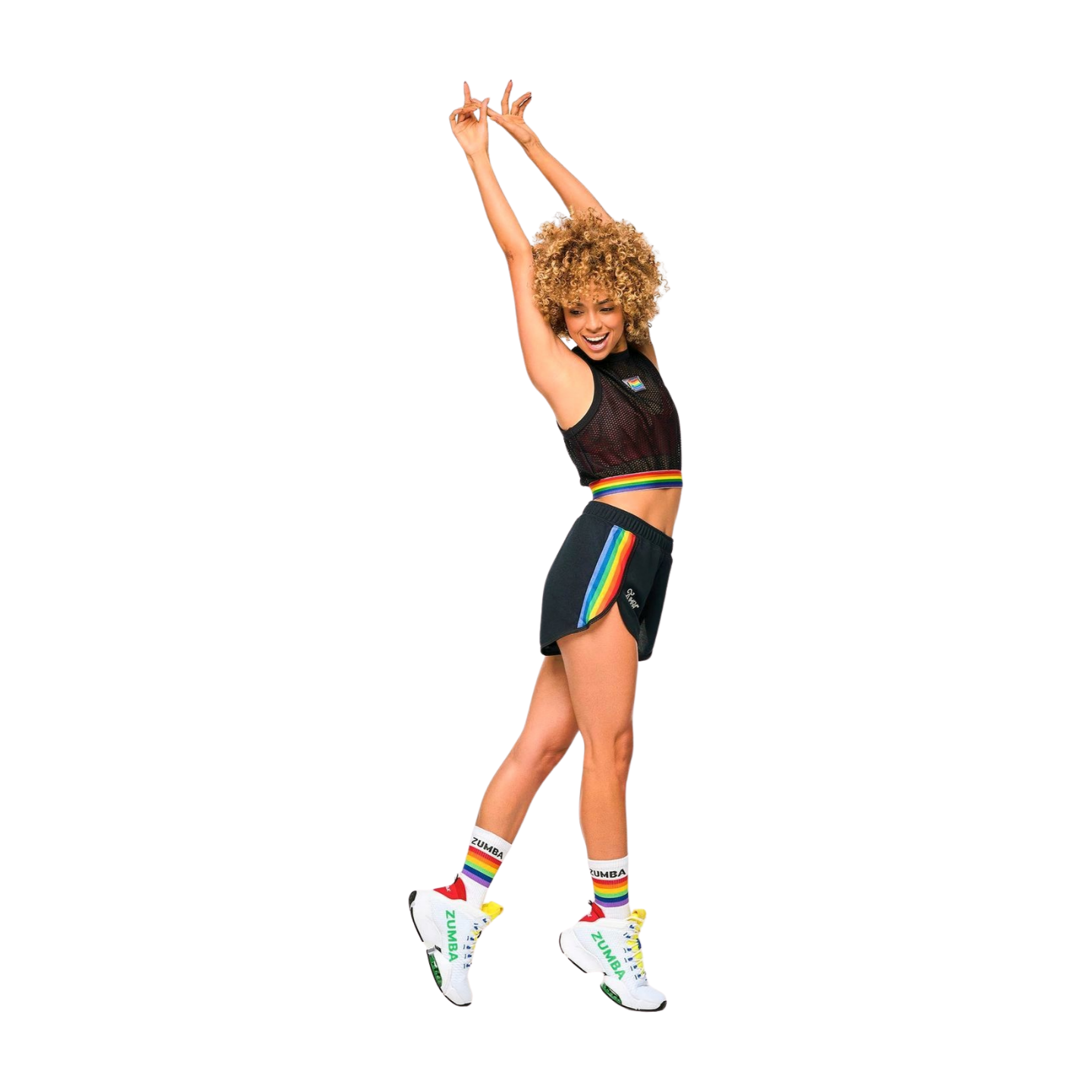 Zumba Crop Mesh Tank With Elastic Waistband