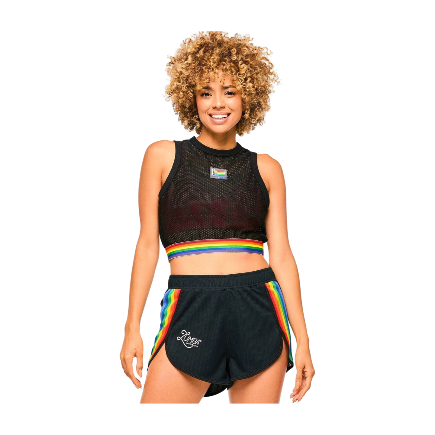 Zumba Crop Mesh Tank With Elastic Waistband