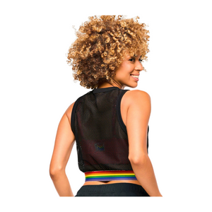 Zumba Crop Mesh Tank With Elastic Waistband